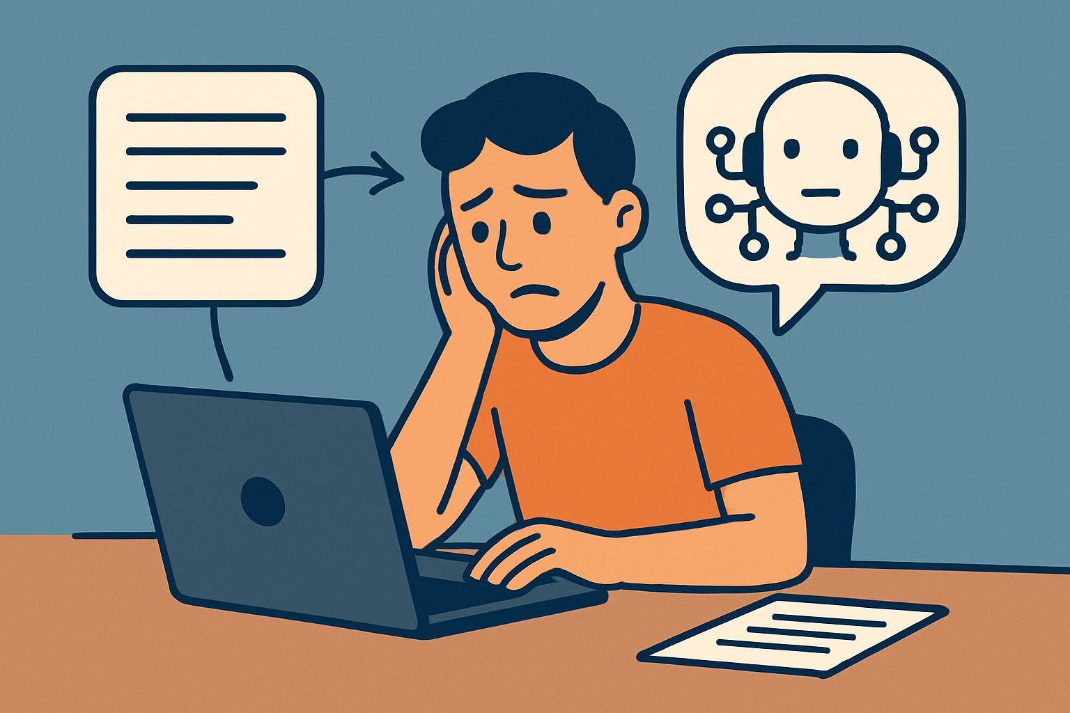 A solo entrepreneur sits at a laptop reviewing AI generated drafts, representing how to use AI writing tools without losing your personal writing style under ti